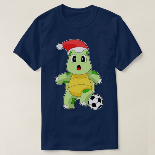 タートルクリスマスサッカー Tシャツ (デザイン正面)