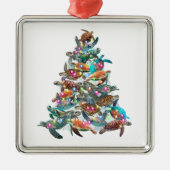 タートルクリスマスツリーオーナメントクリスマスツリートッパーズ メタルオーナメント (正面)
