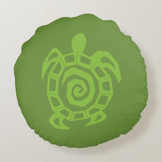 タートルグリーンプリント ラウンドクッション (裏面)