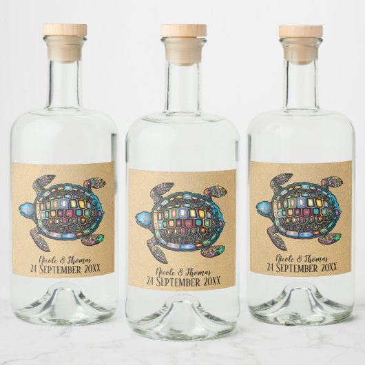タートルサンカラフルディビーチ リキュールボトルラベル (ボトル)