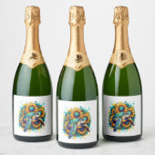 タートルサンフラワー スパークリングワインラベル (ボトル)