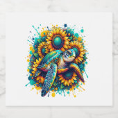 タートルサンフラワー スパークリングワインラベル (シングルラベル)