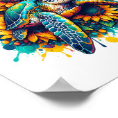 タートルサンフラワー ポスター (角)