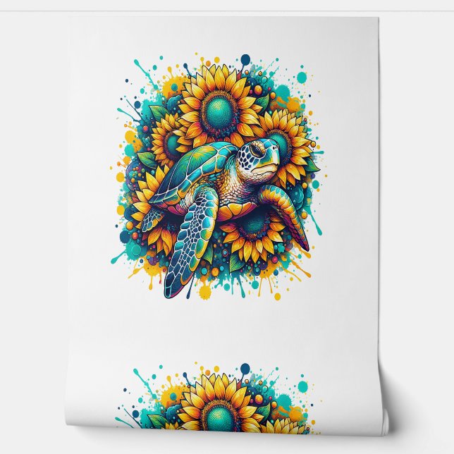 タートルサンフラワー 壁紙 (ほどく)