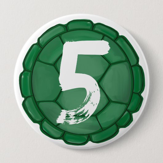 タートルシェルシーテーマ誕生日ボーイ誕生日ガール 缶バッジ (正面)