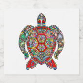 タートルシールのワインシールおもしろいノベルティギフト スパークリングワインラベル (シングルラベル)