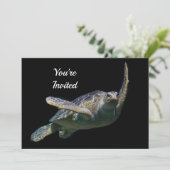 タートルスイミングシーフォト誕生日 招待状 (スタンド正面)