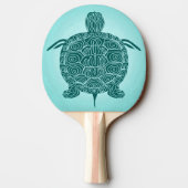 タートルスケッチブルーグリーンオンアクア 卓球ラケット (裏面)
