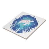 タートルズコーラルズ海紙アートイラストレーション タイル (側面)