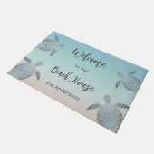 タートルズビーチハウスファミリーモノグラムターコイズ ドアマット (アングル)