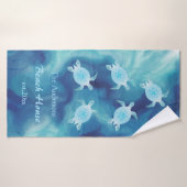 タートルズブルーウォーターカラーファミリーネームコースタル バスタオル (バスタオル)