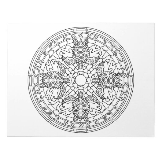 タートルズマンダラカラーリングブックパッド ノートパッド (正面)