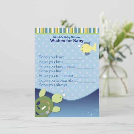 タートルズ海リーフが赤ちゃんのシャワーカードを希望 招待状 (スタンド正面)