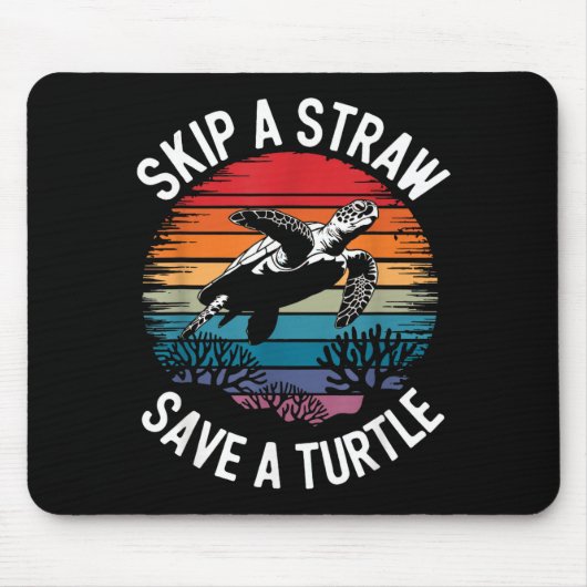 タートルセーブTシャツ 海のウミガメ保護 マウスパッド (正面)