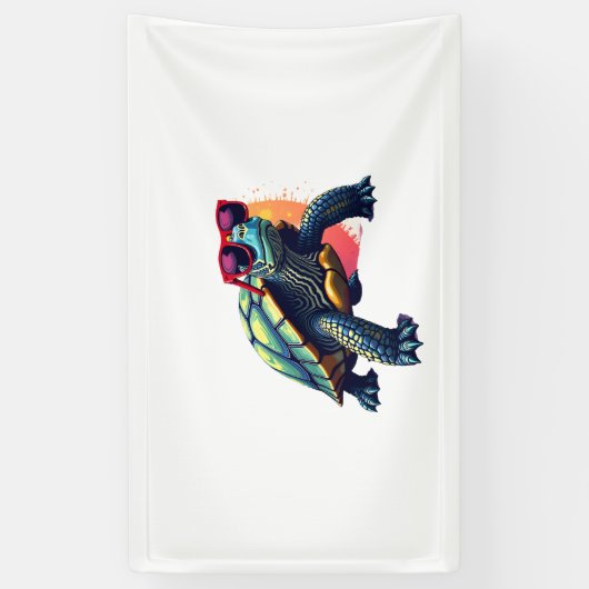 タートルタカラフルートルコーディネイトメンズタートルラバートゥ 横断幕 (縦)