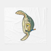 タートルダイバーシュノーケル フリースブランケット (正面(横))