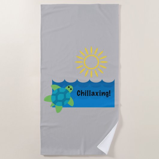 タートルチラシンデザイン-ビーチタオル ビーチタオル (正面)