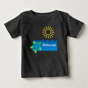 タートルチラシンデザイン-ベビー素晴らしジャージーTシャール ベビーTシャツ