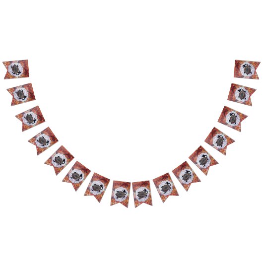 タートルデリーミングアボリジニアアートバンティング バンティングフラッグ (全)