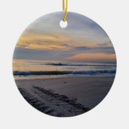 タートルトラックアットサンライズ セラミックオーナメント