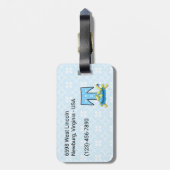 タートルトラベルのための少年のブルーレタモノグラムのーT ラゲッジタグ (裏面縦)