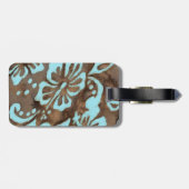 タートルトラベルラゲッジタグハイビスカスブルーブラウン ラゲッジタグ (裏面横)