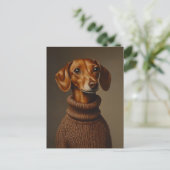 タートルネックのリーガル・ダックシュント ポストカード (スタンド正面)