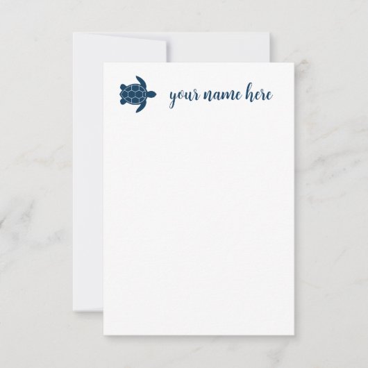 タートルノテパーソナライズされたカーズ サンキューカード (正面)