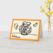 タートルハグ – グリーティングカード (黄色い花)