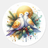 タートルハト2匹 | 12日のクリスマス ラウンドシール (正面)