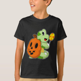 タートルハロウィーンパンプキンロリポップ Tシャツ