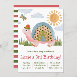 タートルバースデーお洒落タパーティーの招待状 招待状