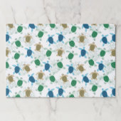 タートルバースデーパーティーウォーターカラー紙ランチョンマット ペーパーパッド (正面)