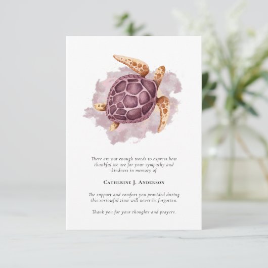 タートルフォト悔やみや弔慰葬儀記念 サンキューカード (スタンド正面)