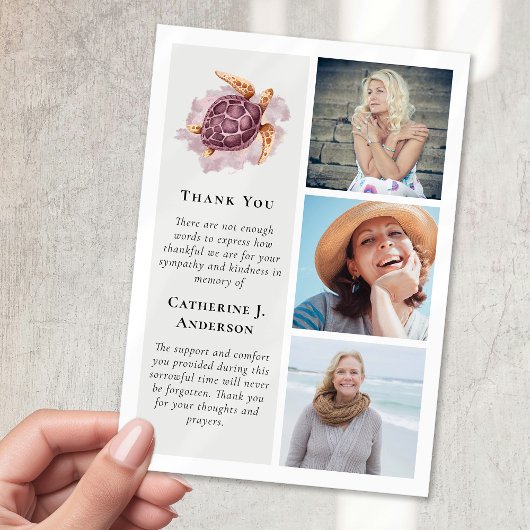 タートルフォト悔やみや弔慰葬儀 サンキューカード
