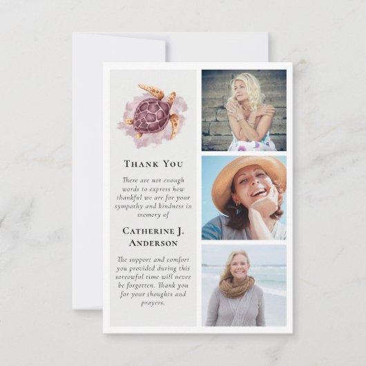 タートルフォト悔やみや弔慰葬儀 サンキューカード (正面)