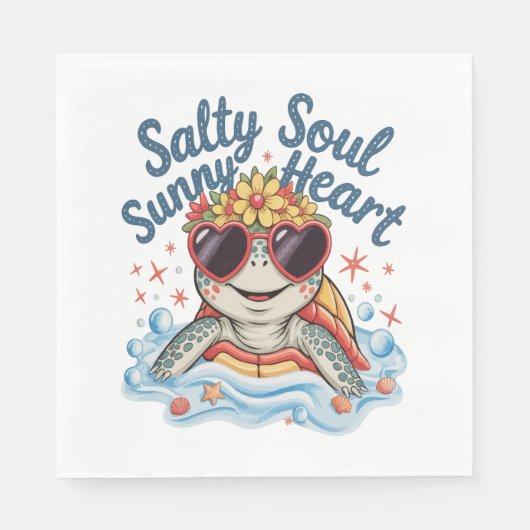 タートルフローラサマービーチ スタンダードランチョンナプキン (正面)