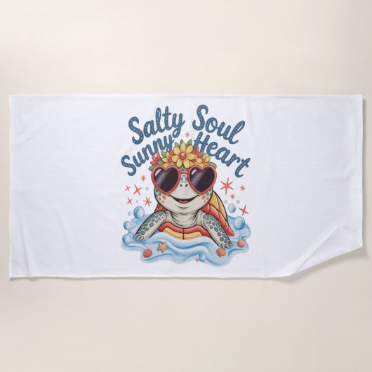 タートルフローラサマービーチ ビーチタオル (正面)