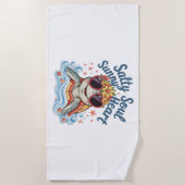 タートルフローラサマービーチ ビーチタオル (正面)