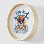 タートルフローラサマービーチ 壁時計 (傾斜)