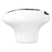 タートルブラックとホワイトシルエット セラミックノブ (側面)