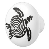 タートルブラックとホワイトシルエット セラミックノブ (右)