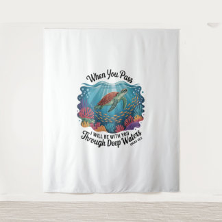 タートルブルーシースクエア タペストリー