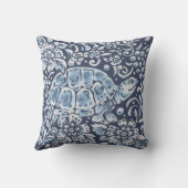 タートルブルーホワイトウッドランド自然動物 クッション (裏面)