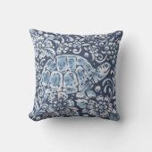 タートルブルーホワイトウッドランド自然動物 クッション (正面)