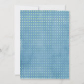 タートルブルー水玉模様ベビーシャワー招待状 招待状 (裏面)