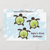 タートルプラネオーガニックットカスタムパーティの招待状 招待状 (正面/裏面)