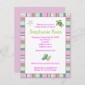 タートルベイガーリーストライプの赤ちゃんシャワー4.25 x 5.5 招待状 (正面/裏面)