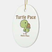 タートルペースは私の幸せな場所 セラミックオーナメント (左)