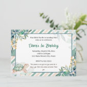 タートルボーイ誕生日の招待かわいい水色 招待状 (スタンド正面)